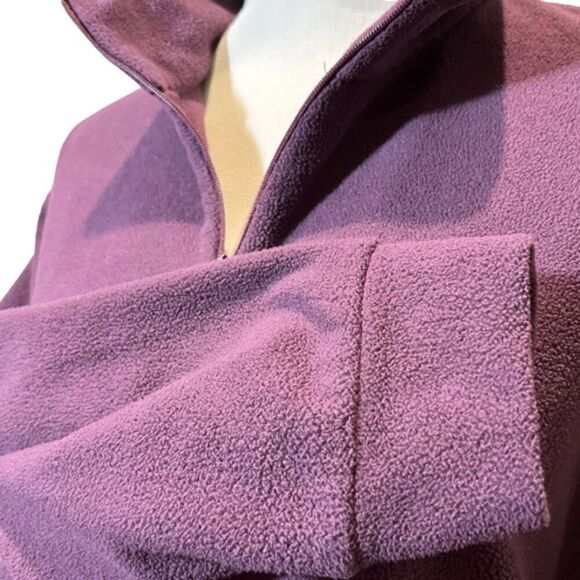 Butterfleece Quarter Zip Ladies Pullover Collared Top in Plum Size Large - Picture 3 of 8